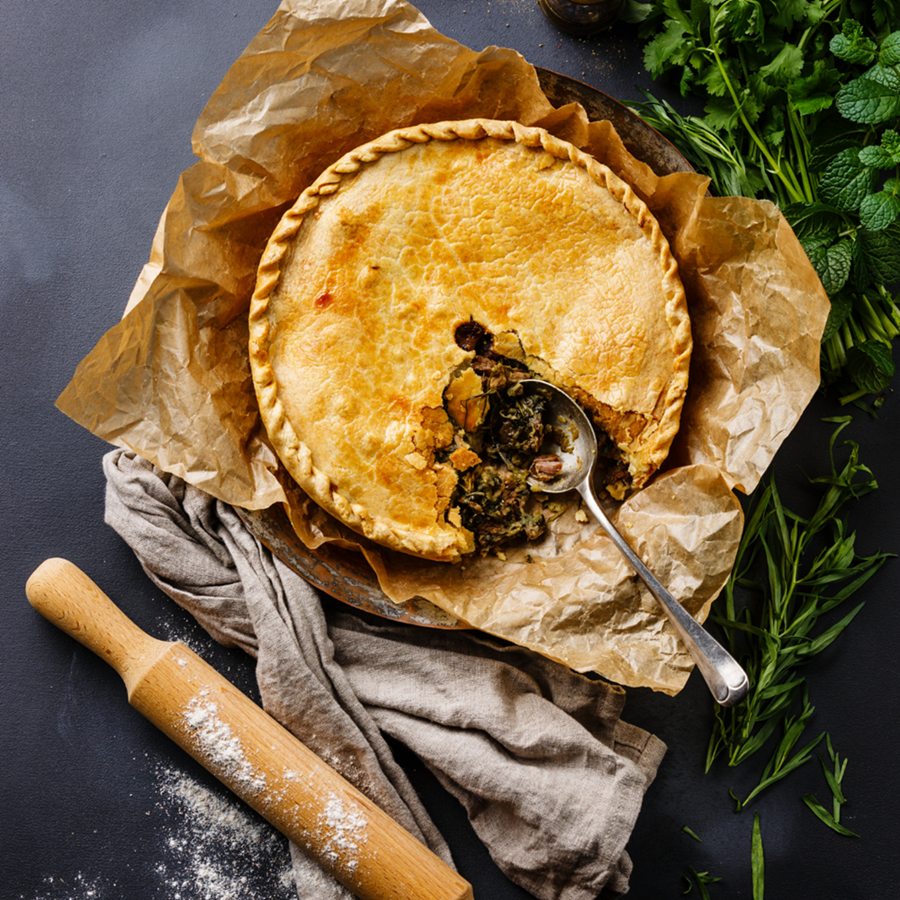 Beef and spinach pie